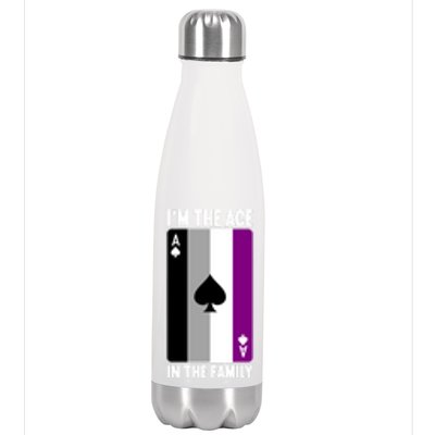 Asexual Pride Asexuality Awareness Im The Ace In The Family Gift Stainless Steel Insulated Water Bottle