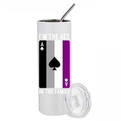 Asexual Pride Asexuality Awareness Im The Ace In The Family Gift Stainless Steel Tumbler