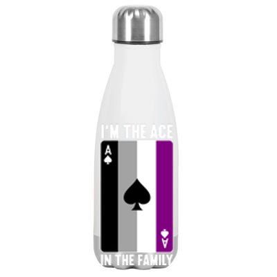 Asexual Pride Asexuality Awareness Im The Ace In The Family Gift Stainless Steel Insulated Water Bottle