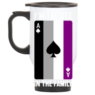 Asexual Pride Asexuality Awareness Im The Ace In The Family Gift Stainless Steel Travel Mug