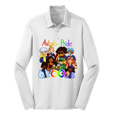 Autistic Pride Silk Touch Performance Long Sleeve Polo