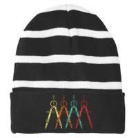 Architect Protractor Architecture Art Architectural Striped Beanie with Solid Band