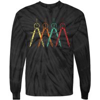 Architect Protractor Architecture Art Architectural Tie-Dye Long Sleeve Shirt