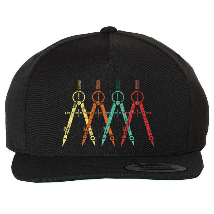 Architect Protractor Architecture Art Architectural Wool Snapback Cap