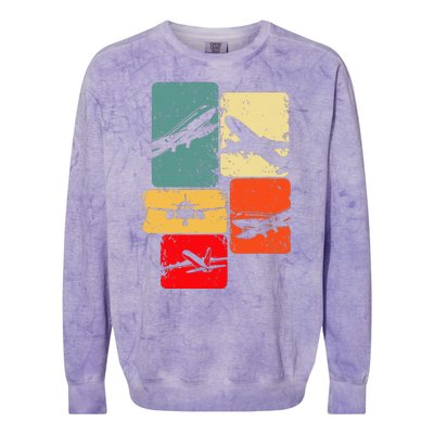 Airplane Pilot Colorblast Crewneck Sweatshirt