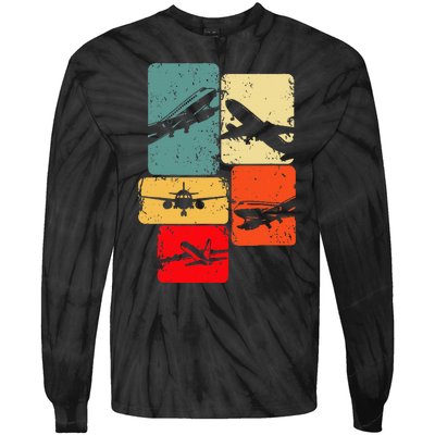 Airplane Pilot Tie-Dye Long Sleeve Shirt