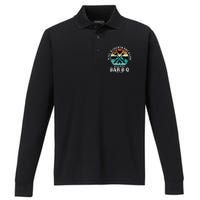 A Pig A Chicken And A Cow Walk into a Bar B Q Funny BBQ Joke Performance Long Sleeve Polo