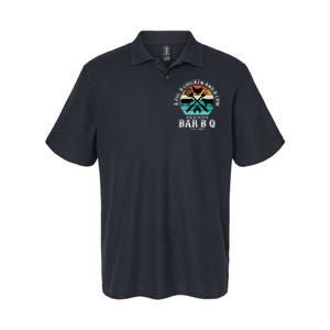 A Pig A Chicken And A Cow Walk into a Bar B Q Funny BBQ Joke Softstyle Adult Sport Polo