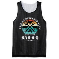 A Pig A Chicken And A Cow Walk into a Bar B Q Funny BBQ Joke Mesh Reversible Basketball Jersey Tank