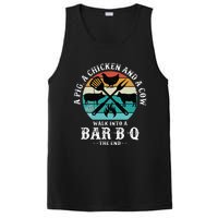 A Pig A Chicken And A Cow Walk into a Bar B Q Funny BBQ Joke PosiCharge Competitor Tank