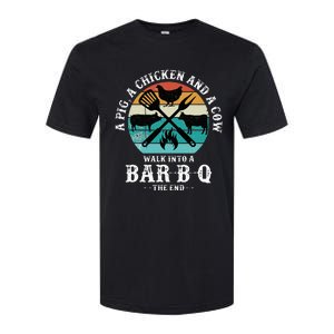 A Pig A Chicken And A Cow Walk into a Bar B Q Funny BBQ Joke Softstyle CVC T-Shirt