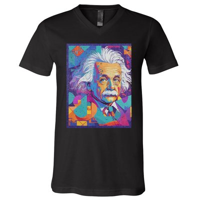 Albert Pop Art Portrait V-Neck T-Shirt