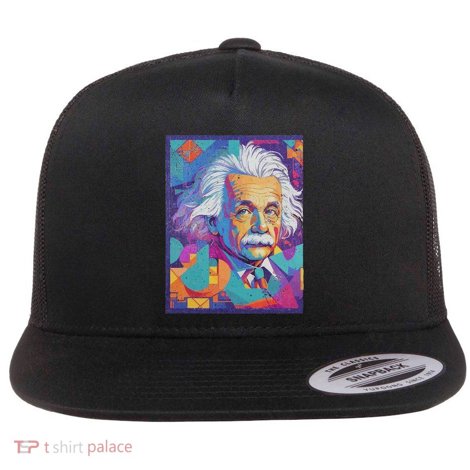 Albert Pop Art Portrait Flat Bill Trucker Hat