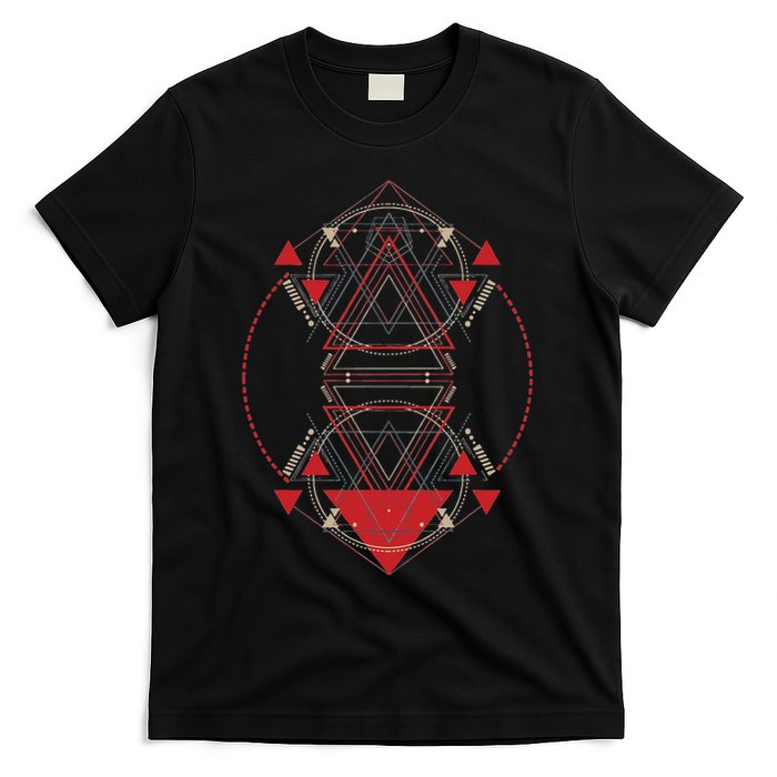 Alien Pyramid Abstract Geometry Sacred Geometry T-Shirt