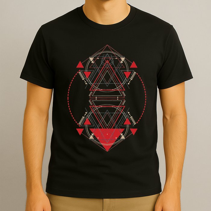 Alien Pyramid Abstract Geometry Sacred Geometry T-Shirt