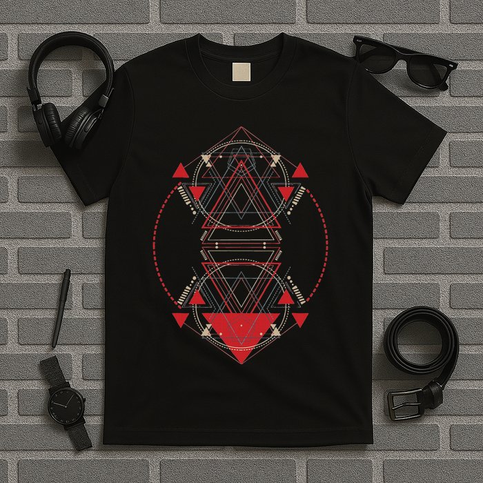 Alien Pyramid Abstract Geometry Sacred Geometry T-Shirt