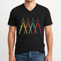 Architect Protractor Architecture Art Architectural V-Neck T-Shirt