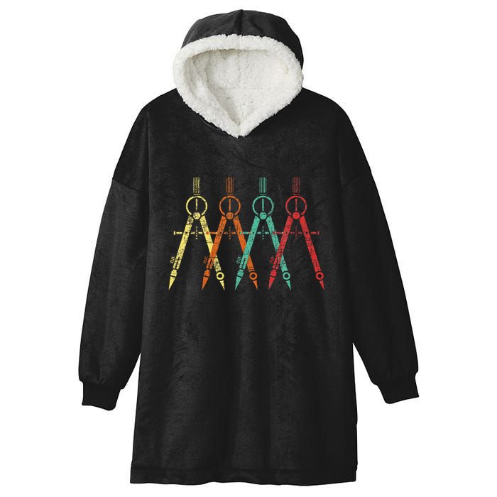 Architect Protractor Architecture Art Architectural Hooded Wearable Blanket