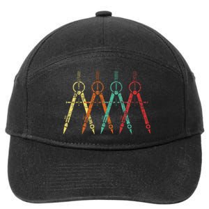 Architect Protractor Architecture Art Architectural 7-Panel Snapback Hat