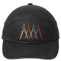 Architect Protractor Architecture Art Architectural 7-Panel Snapback Hat