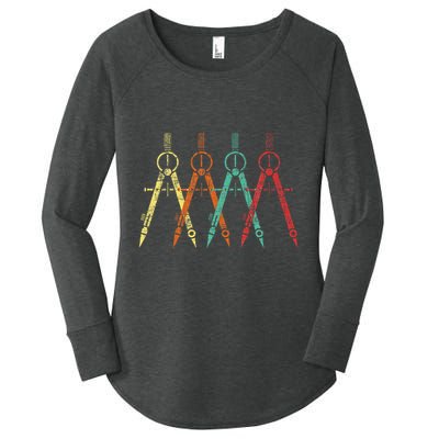 Architect Protractor Architecture Art Architectural Women's Perfect Tri Tunic Long Sleeve Shirt