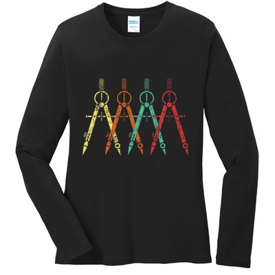 Architect Protractor Architecture Art Architectural Ladies Long Sleeve Shirt
