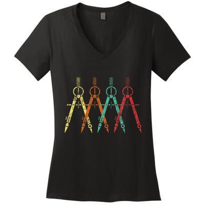 Architect Protractor Architecture Art Architectural Women's V-Neck T-Shirt