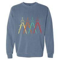 Architect Protractor Architecture Art Architectural Garment-Dyed Sweatshirt