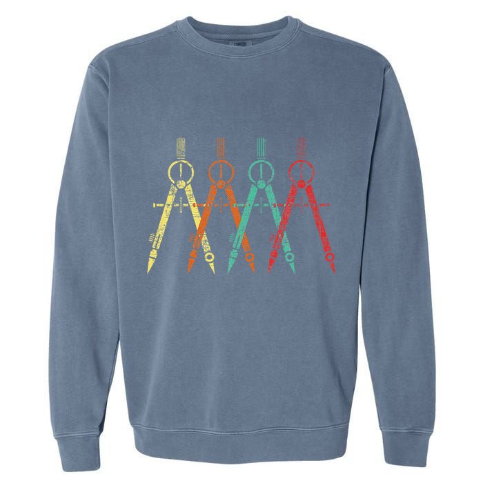 Architect Protractor Architecture Art Architectural Garment-Dyed Sweatshirt