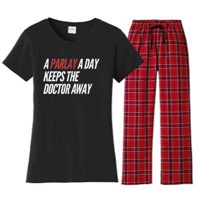 A Parlay A Day Funny Gambling Sports Betting TShirt Women's Flannel Pajama Set