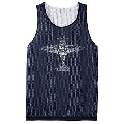 Aviation Phonetic Alphabet Flying Pilot Gift Mesh Reversible Basketball Jersey Tank