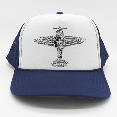 Aviation Phonetic Alphabet Flying Pilot Gift Trucker Hat