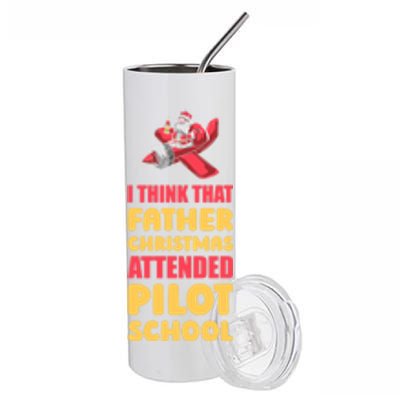 Airplane Pilot Aviator Fly Flying Aircraft Pilot Christmas Gift Stainless Steel Tumbler