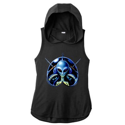 Alien Pilot Ladies PosiCharge Tri-Blend Wicking Draft Hoodie Tank