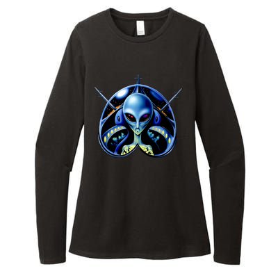 Alien Pilot Womens CVC Long Sleeve Shirt