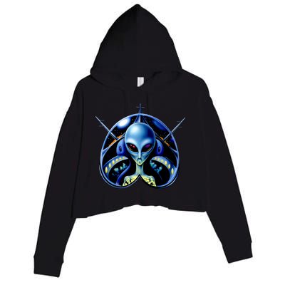 Alien Pilot Crop Fleece Hoodie