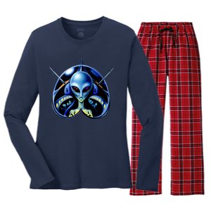 Alien Pilot Women's Long Sleeve Flannel Pajama Set 