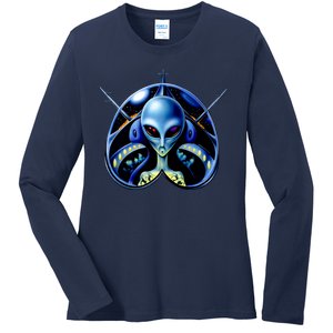 Alien Pilot Ladies Long Sleeve Shirt