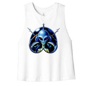 Alien Pilot Women's Racerback Cropped Tank