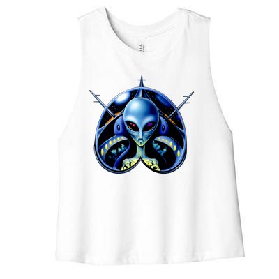 Alien Pilot Women's Racerback Cropped Tank