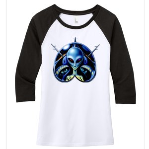 Alien Pilot Women's Tri-Blend 3/4-Sleeve Raglan Shirt