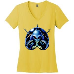 Alien Pilot Women's V-Neck T-Shirt