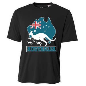 Australian Pride Aussie Gift Kangaroo Cooling Performance Crew T-Shirt