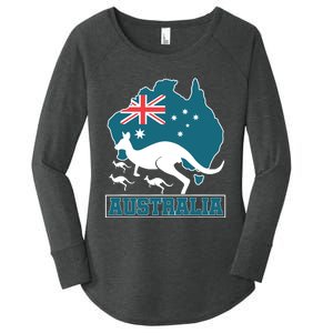 Australian Pride Aussie Gift Kangaroo Women's Perfect Tri Tunic Long Sleeve Shirt