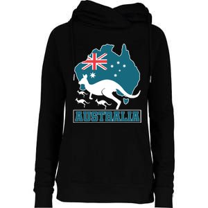 Australian Pride Aussie Gift Kangaroo Womens Funnel Neck Pullover Hood