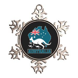 Australian Pride Aussie Gift Kangaroo Metallic Star Ornament