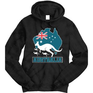 Australian Pride Aussie Gift Kangaroo Tie Dye Hoodie