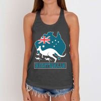 Australian Pride Aussie Gift Kangaroo Women's Knotted Racerback Tank