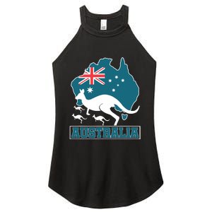 Australian Pride Aussie Gift Kangaroo Women's Perfect Tri Rocker Tank