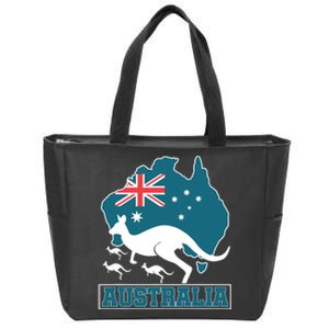 Australian Pride Aussie Gift Kangaroo Zip Tote Bag